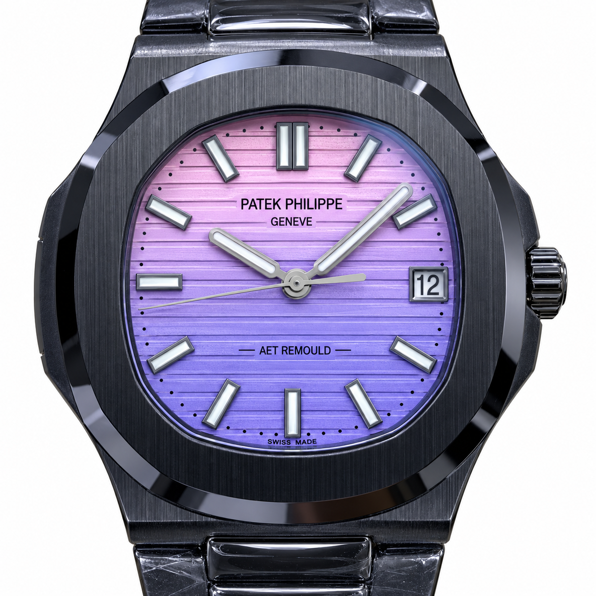 Patek Philippe Nautilus AET Remould Black Ceramic Pink Purple Gradient