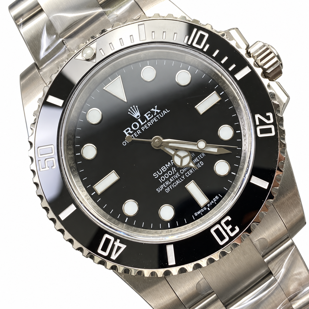 Rolex Submariner No-Date Oystersteel Black Ceramic Bezel Black Dial Oyster Bracelet Watch