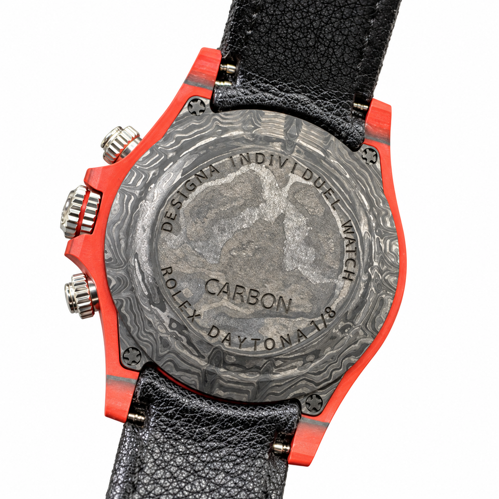 Rolex Cosmograph Daytona Skeleton 42mm Red Carbon Custom Chronograph Watch