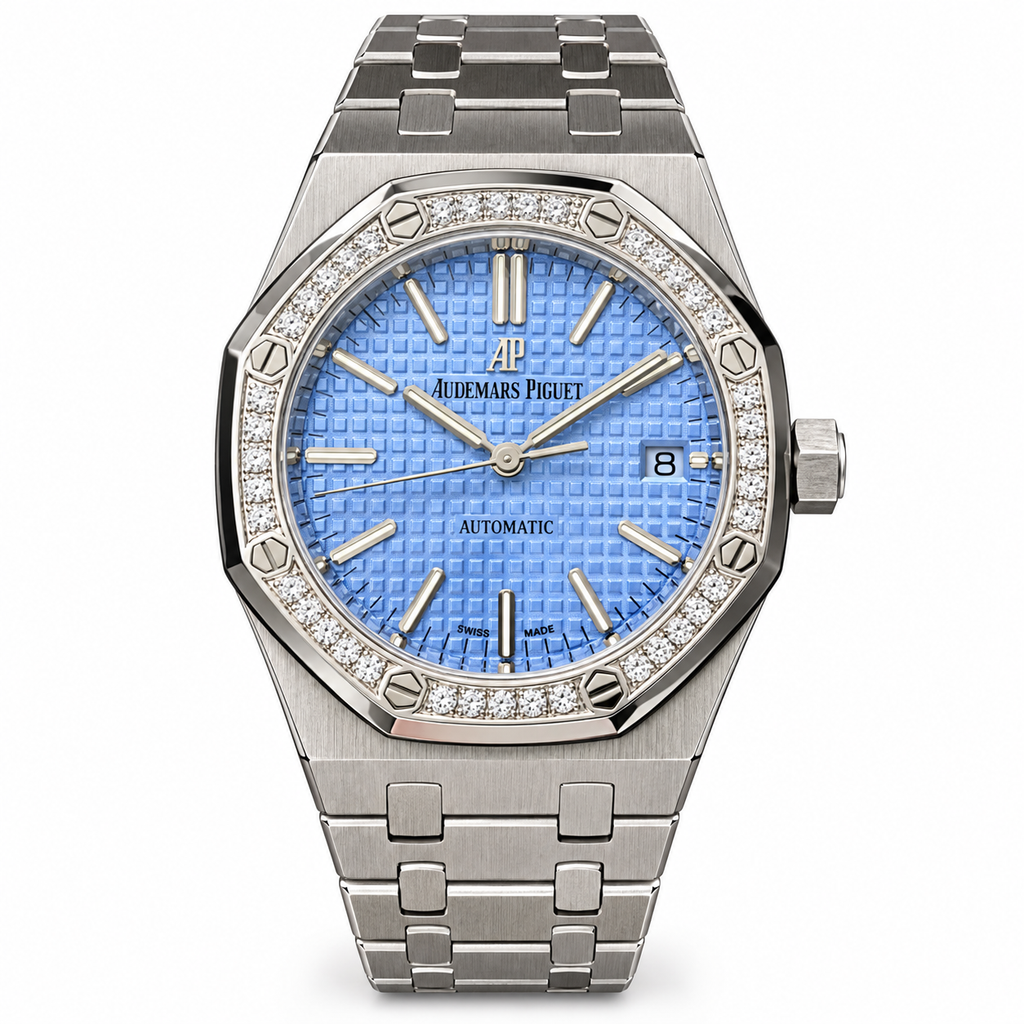Audemars Piguet Royal Oak Diamond Bezel Blue Dial Stainless Steel