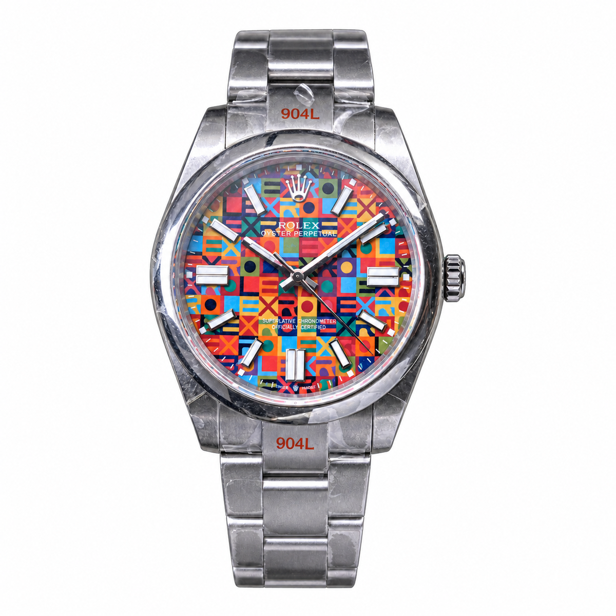 Rolex Oyster Perpetual 41 Celebration Motif Dial 904L Steel Watch