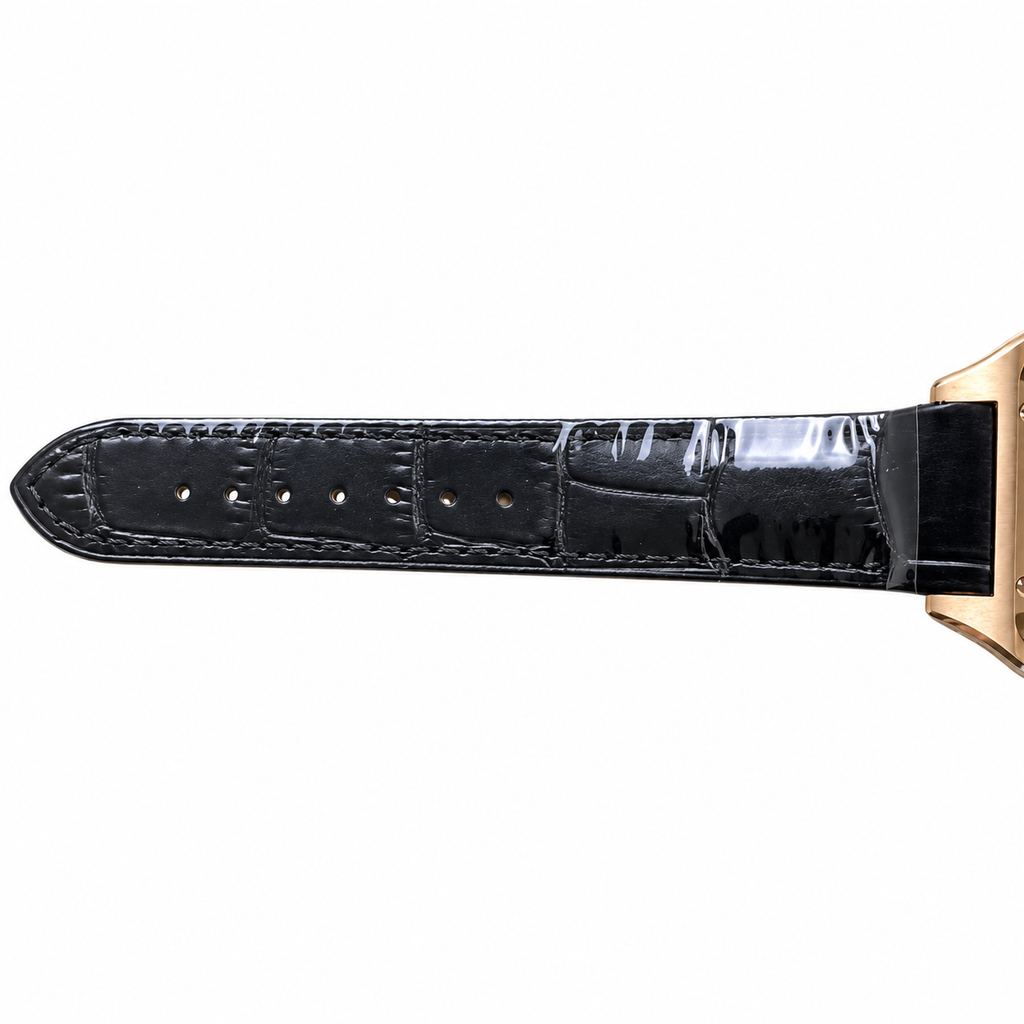 Cartier Santos-Dumont XL Rose Gold White Dial Black Alligator Watch