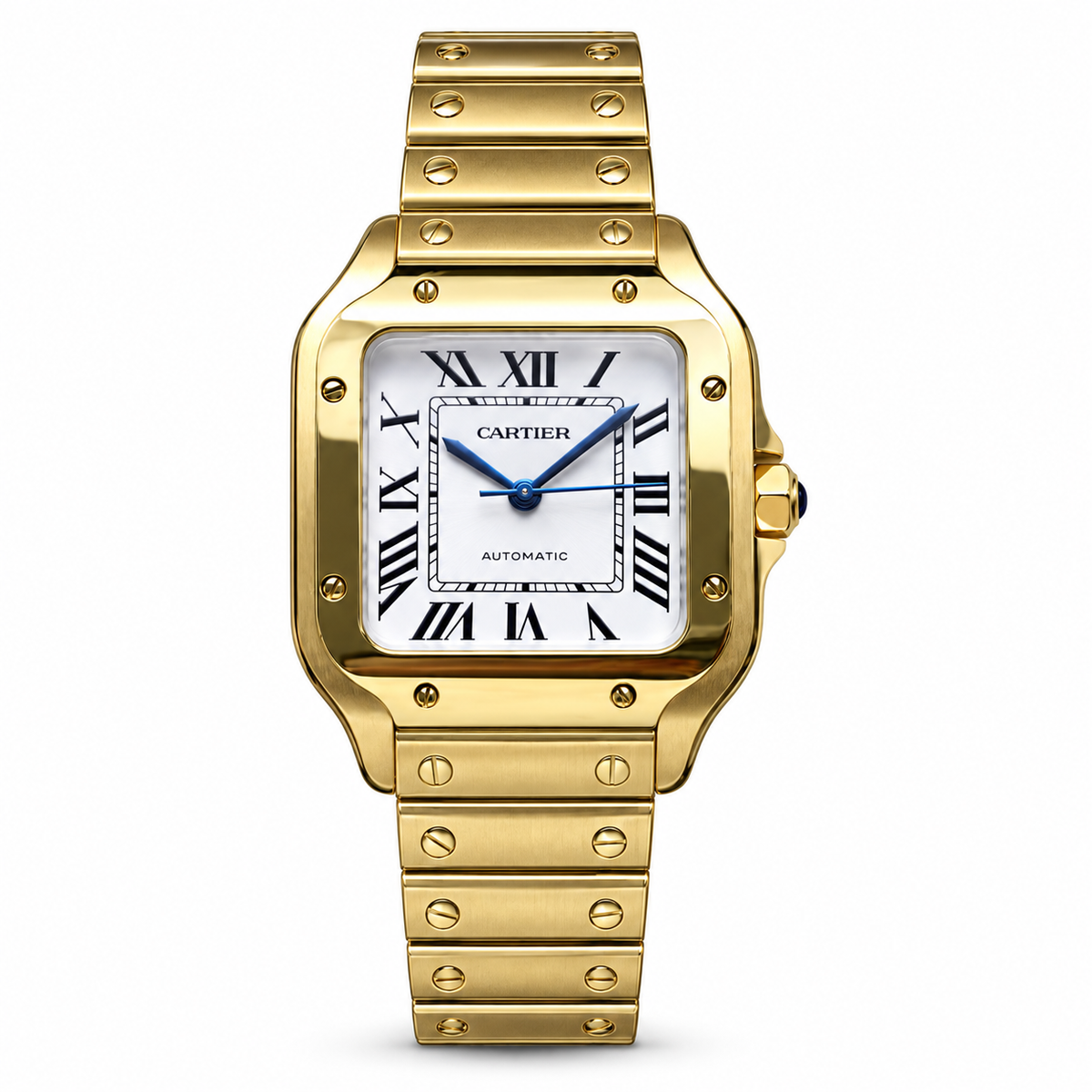 Cartier Santos de Cartier Medium 18k Yellow Gold Automatic Gold Bracelet Watch