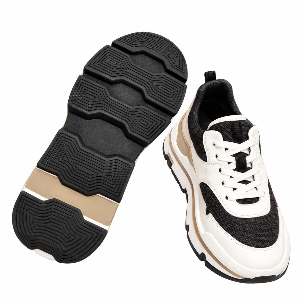 Hermès Black and White Leather & Mesh Low-Top Sneakers