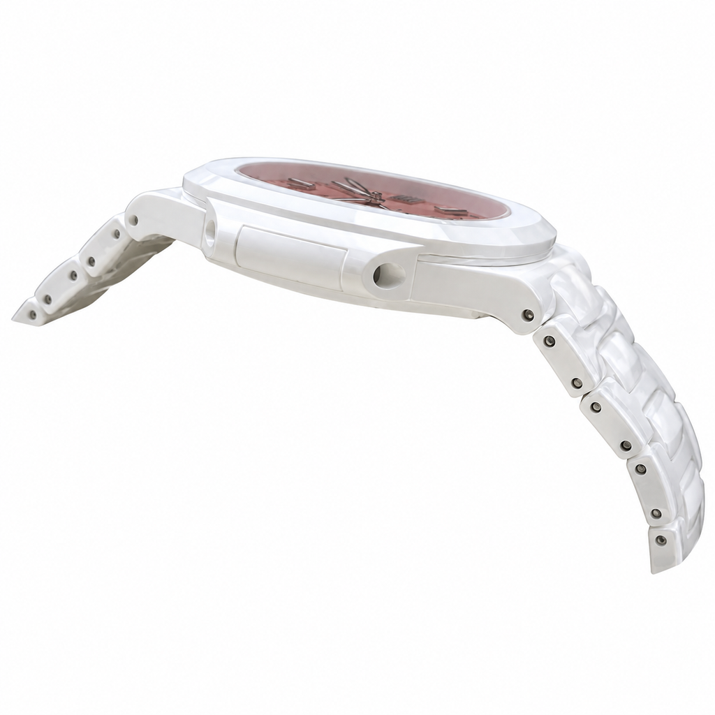 Patek Philippe Nautilus AET Fernold White Ceramic Coral Pink Dial