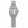 Cartier Tank Française 18k White Gold Diamond Bezel White Dial Metal Bracelet Watch
