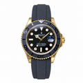Rolex Yacht-Master 42 Yellow Gold Black Ceramic Bezel Oysterflex Watch