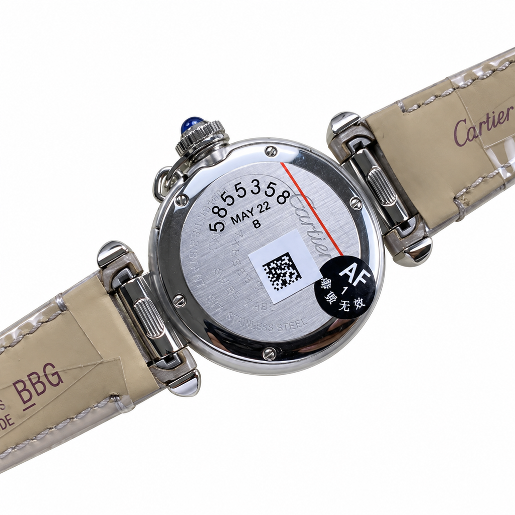 Cartier Pasha de Cartier Steel Grey Leather Watch