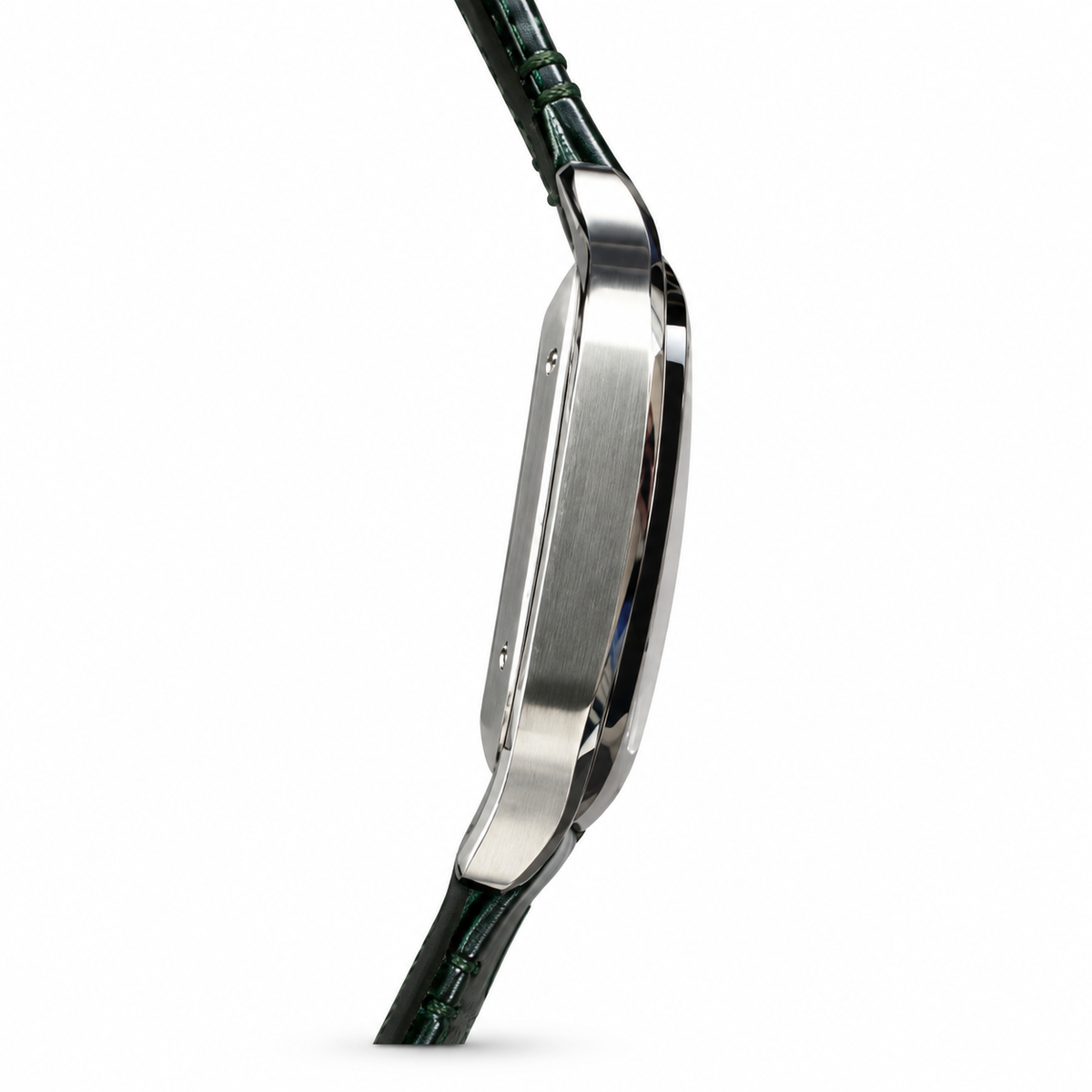 Cartier Santos de Cartier Large Stainless Steel Green Dial Green Alligator Strap Automatic Watch