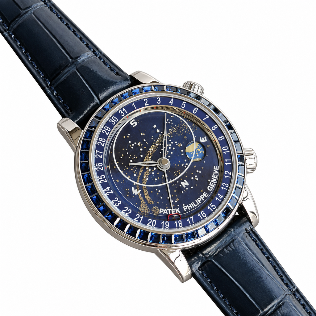Patek Philippe Celestial White Gold Blue Sapphire Bezel Star Chart 44mm