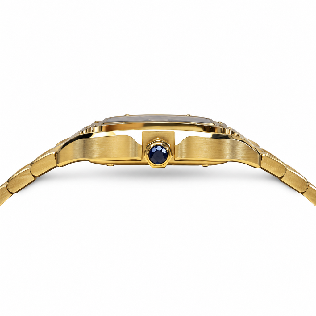 Cartier Santos de Cartier Medium 18k Yellow Gold Automatic Gold Bracelet Watch