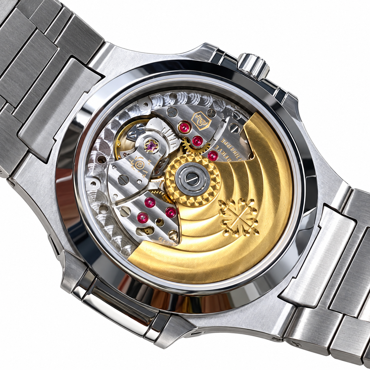 Patek Philippe Nautilus Ruby Baguette Steel White Dial