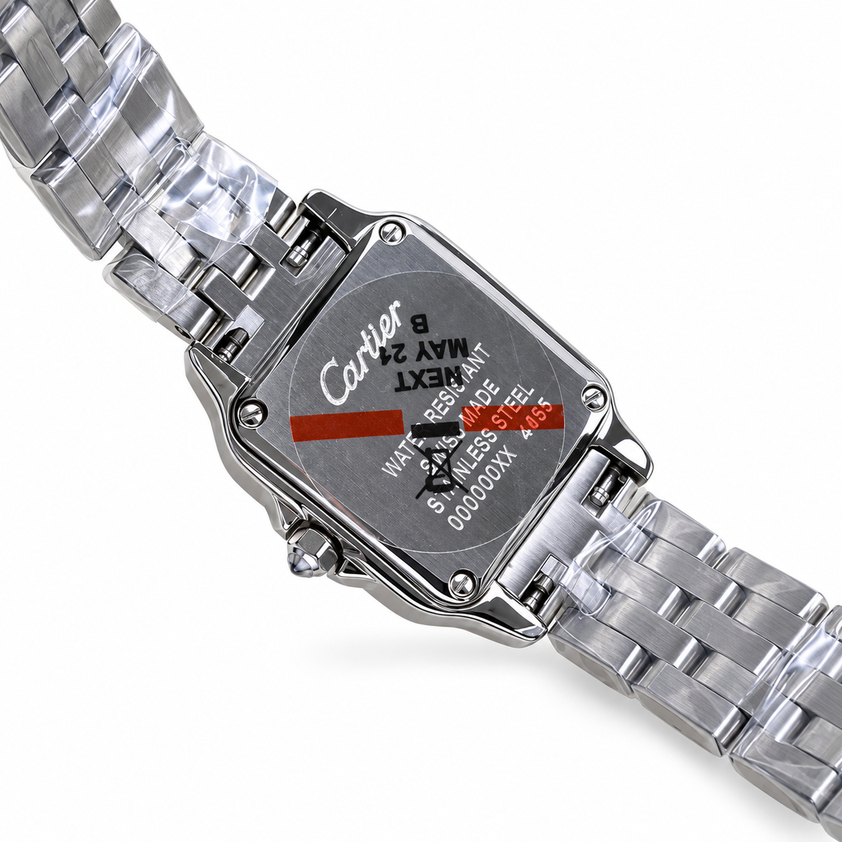 Cartier Tank Française 18k White Gold Diamond Bezel White Dial Metal Bracelet Watch