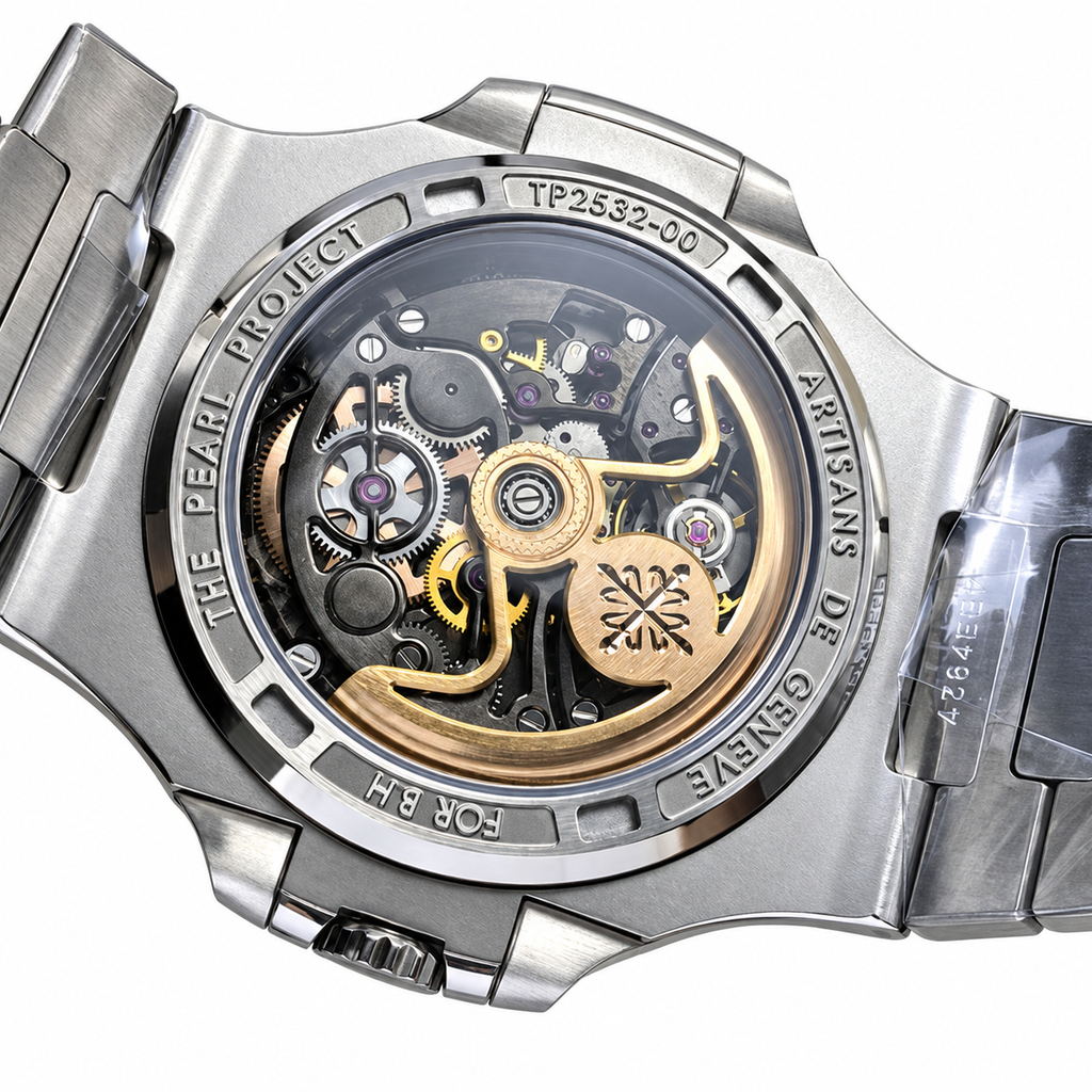 Patek Philippe Nautilus DiW Skeleton Forged Carbon Bezel Steel Bracelet