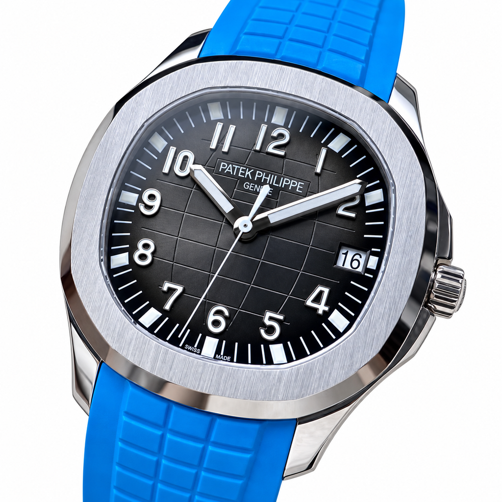 Patek Philippe Aquanaut Steel Black Dial Blue Rubber Strap 40mm