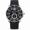 Cartier Calibre de Cartier Diver Steel Black Ceramic Bezel Blue Dial Automatic Watch