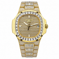 Patek Philippe Nautilus Iced Out Full Diamond Yellow Gold Baguette 40mm