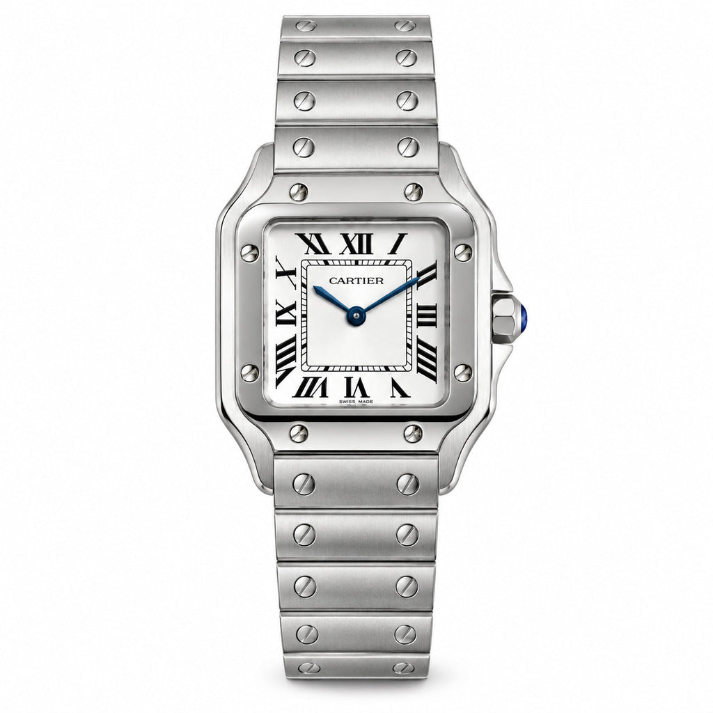 Cartier Santos Medium Steel White Dial Quartz Bracelet Watch – KDY