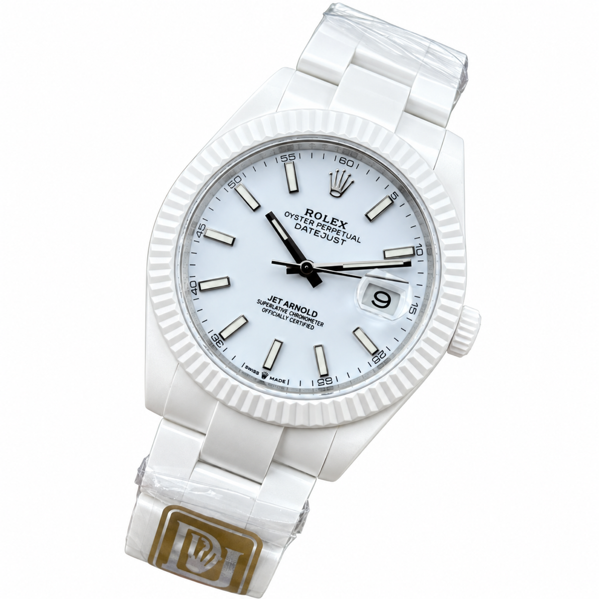 Rolex Datejust 41mm AET Remould Full White Ceramic Custom Watch