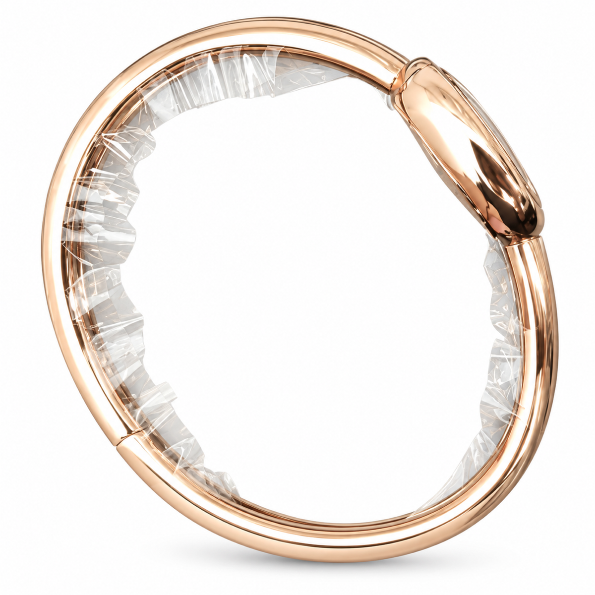 Cartier Baignoire Mini 18k Rose Gold Ivory Dial Rose Gold Bangle Bracelet Watch