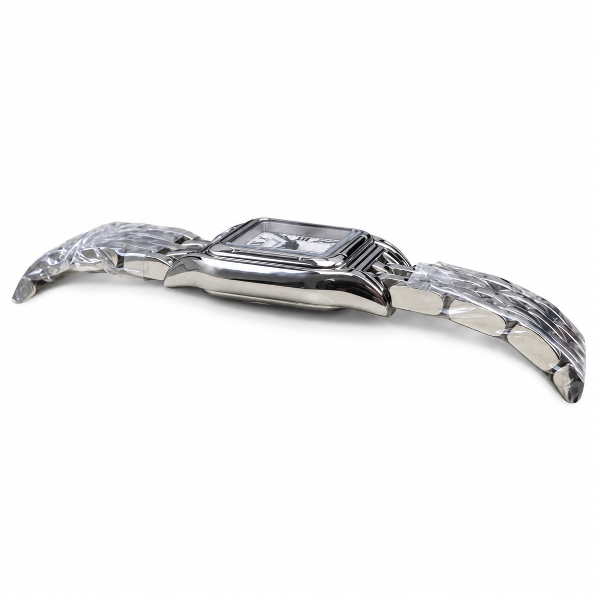 Cartier Panthère de Cartier Small Stainless Steel White Dial Roman Numeral Steel Bracelet Quartz Watch