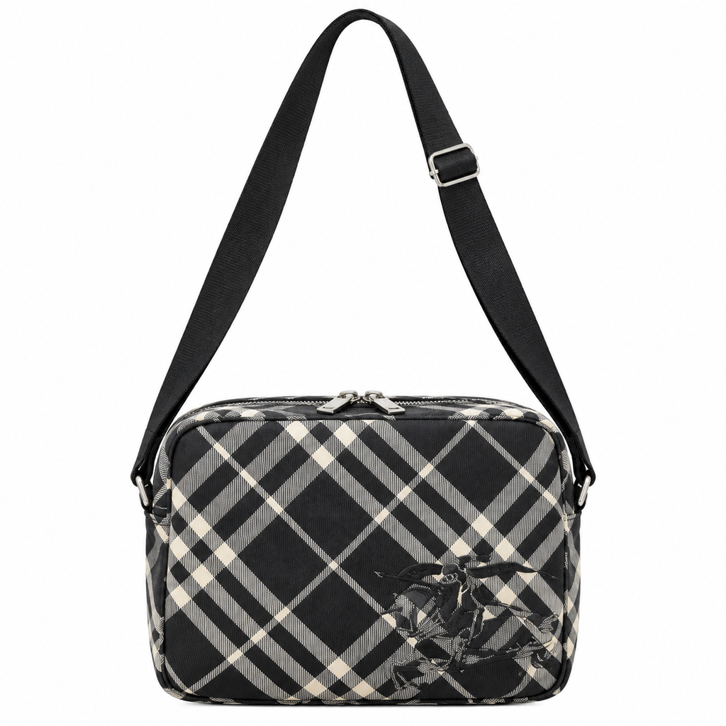 Burberry Heritage Check Crossbody Bag in Black