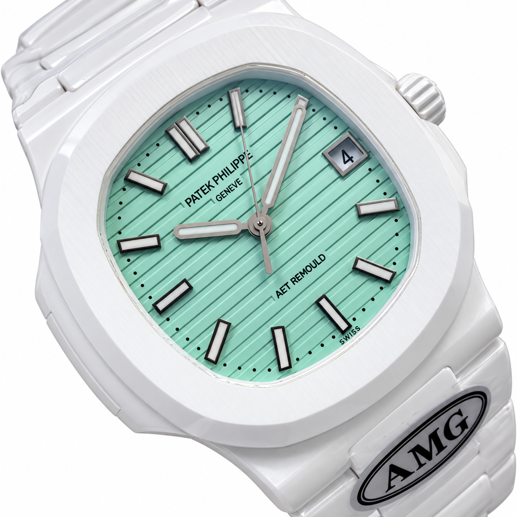 Patek Philippe Nautilus AET Remould White Ceramic Tiffany Blue AMG