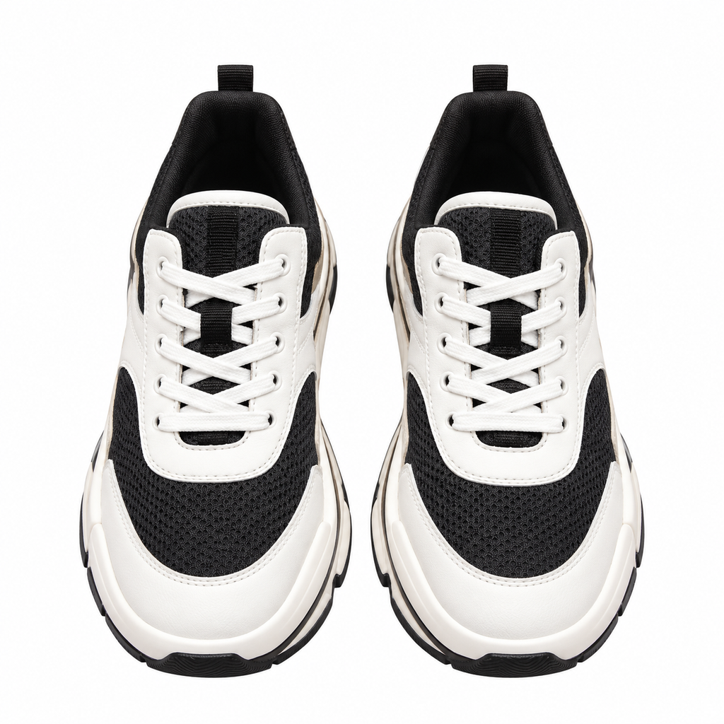 Hermès Black and White Leather & Mesh Low-Top Sneakers
