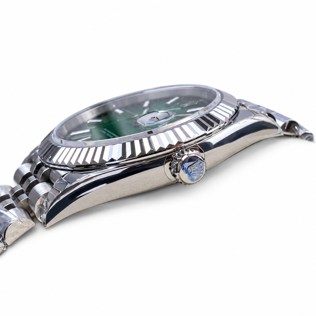 Rolex Datejust Green Dial Fluted Bezel Jubilee Bracelet Oystersteel