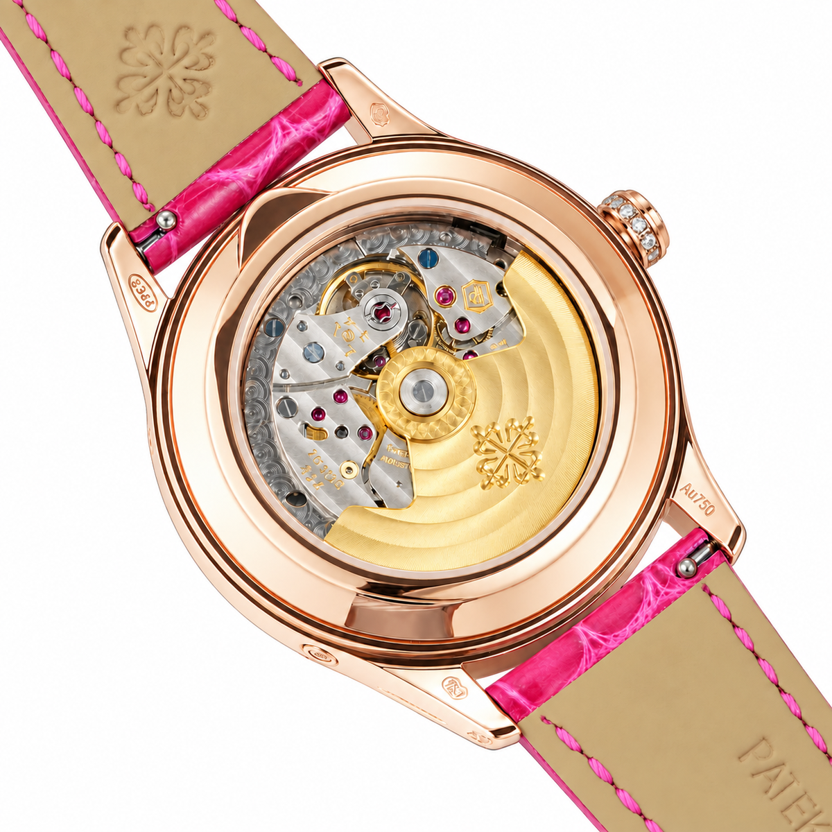 Patek Philippe Ladies Rose Gold Diamond Bezel Annual Calendar Moon Phase 38mm