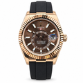 Rolex Sky-Dweller Rose Gold Chocolate Dial Oysterflex Watch