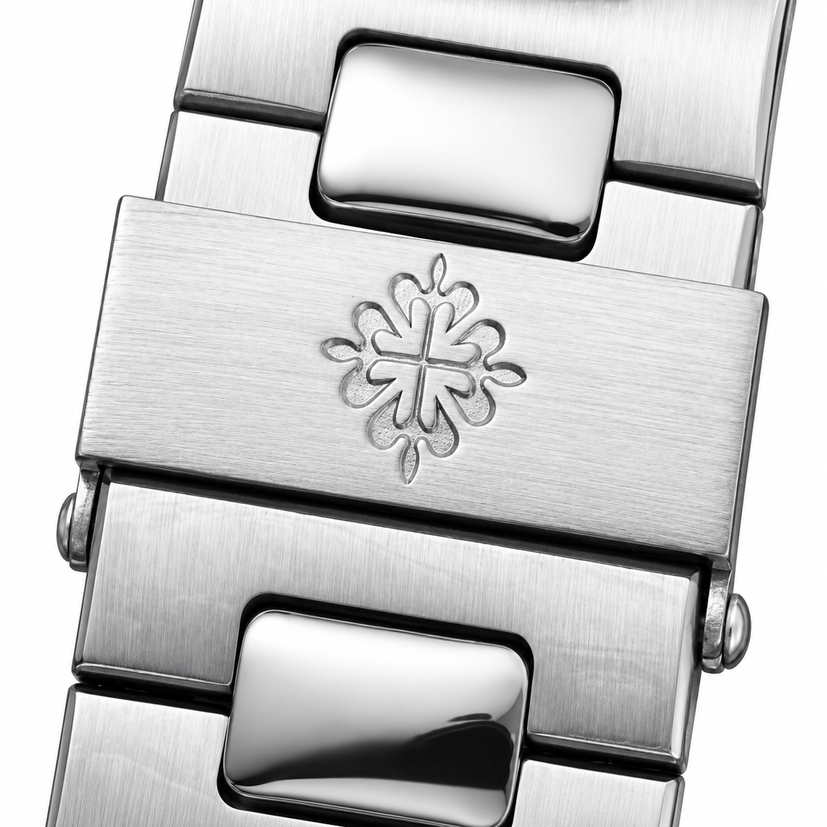 Patek Philippe Nautilus Pink Sapphire Baguette Steel Black Dial