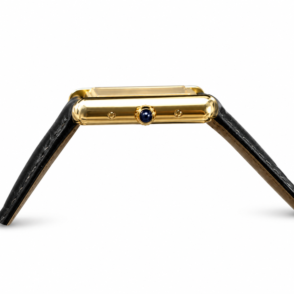 Cartier Tank Must Yellow Gold Cream Dial Black Alligator Watch