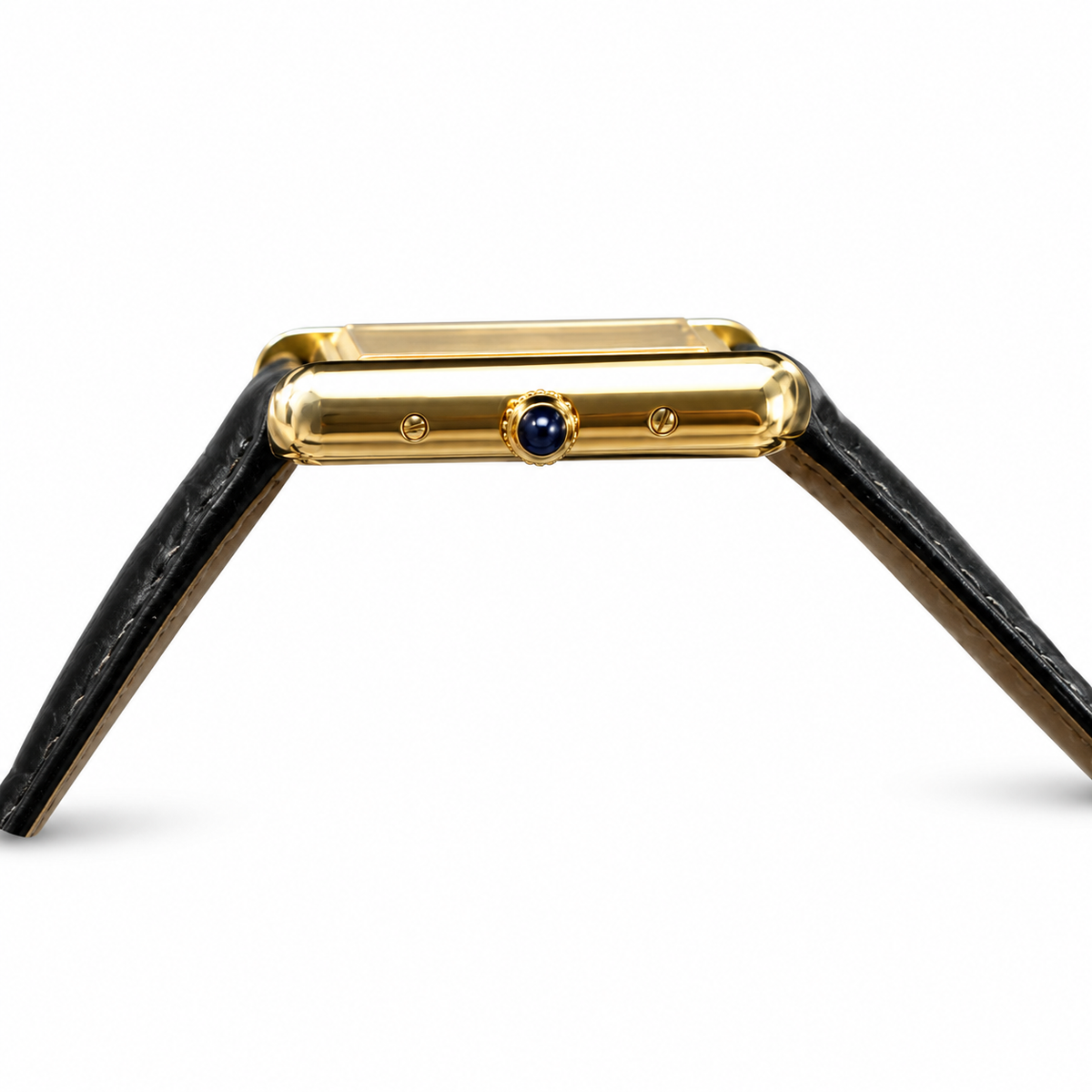Cartier Tank Must Yellow Gold Cream Dial Black Alligator Watch
