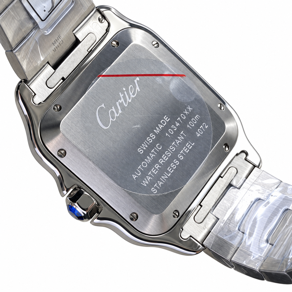 Cartier Santos de Cartier Silver Dial Steel Bracelet Watch