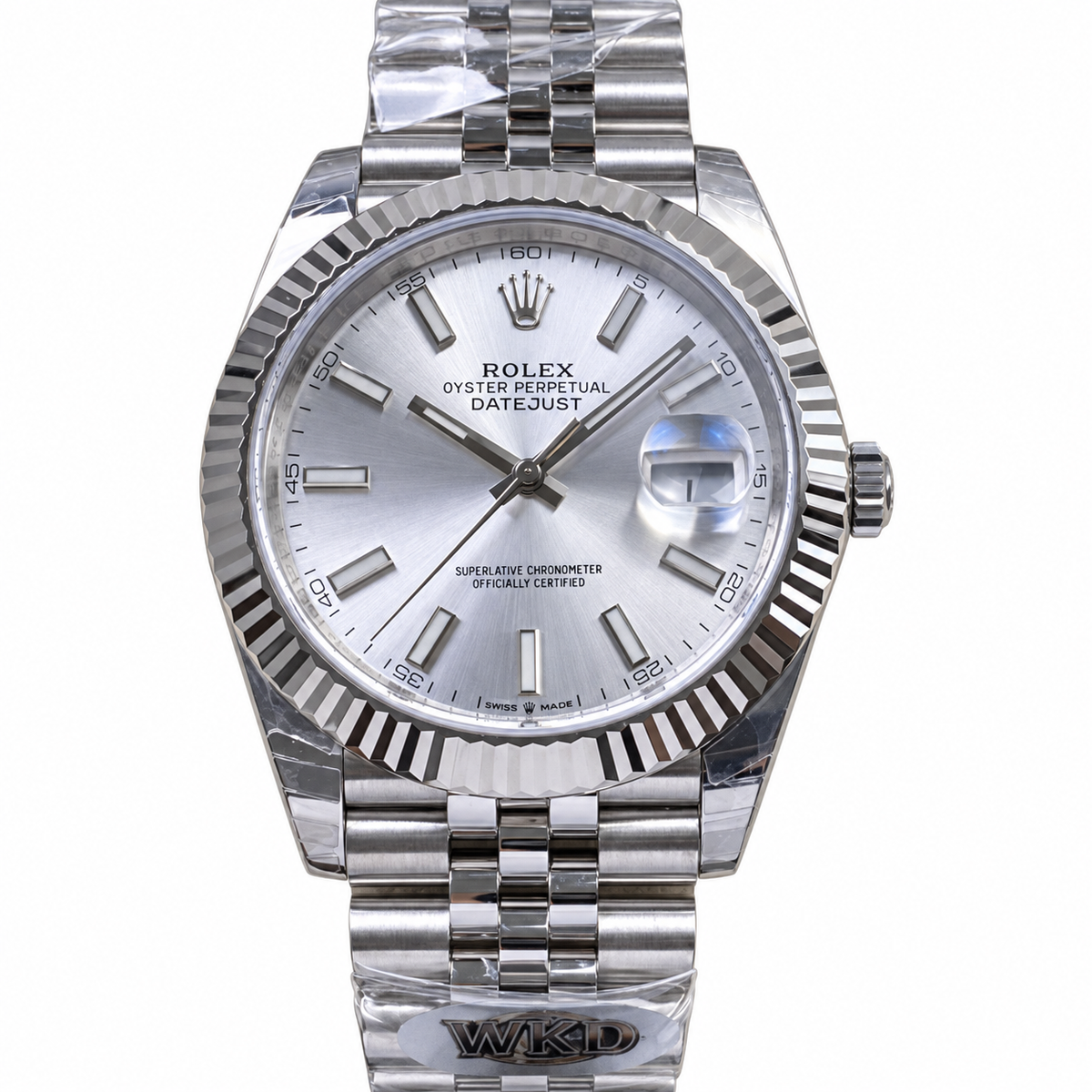 Rolex Datejust 41mm Silver Sunray Dial Fluted Bezel Jubilee Bracelet Oystersteel