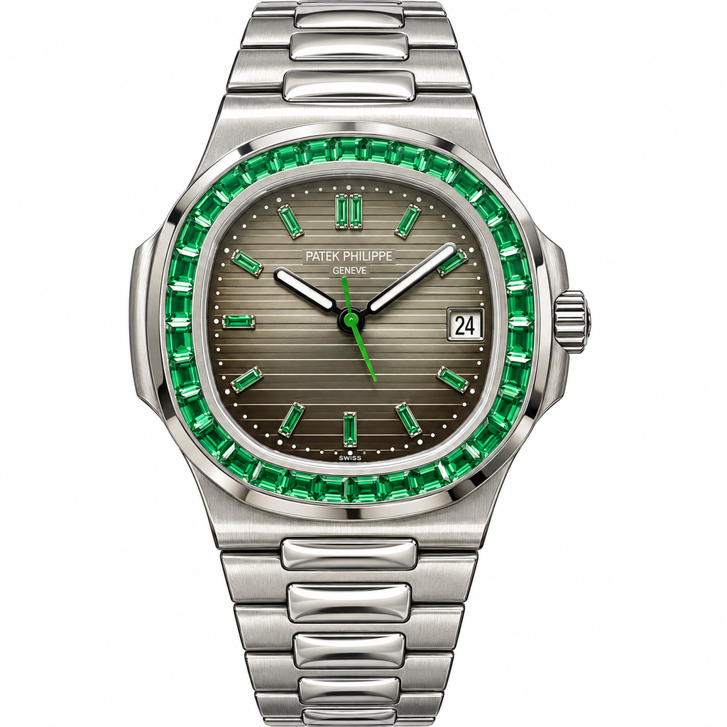 Patek Philippe Nautilus Emerald Baguette Bezel Steel
