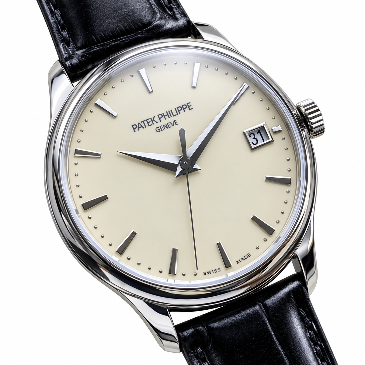 Patek Philippe Calatrava Steel Cream Dial Hunter Case 39mm