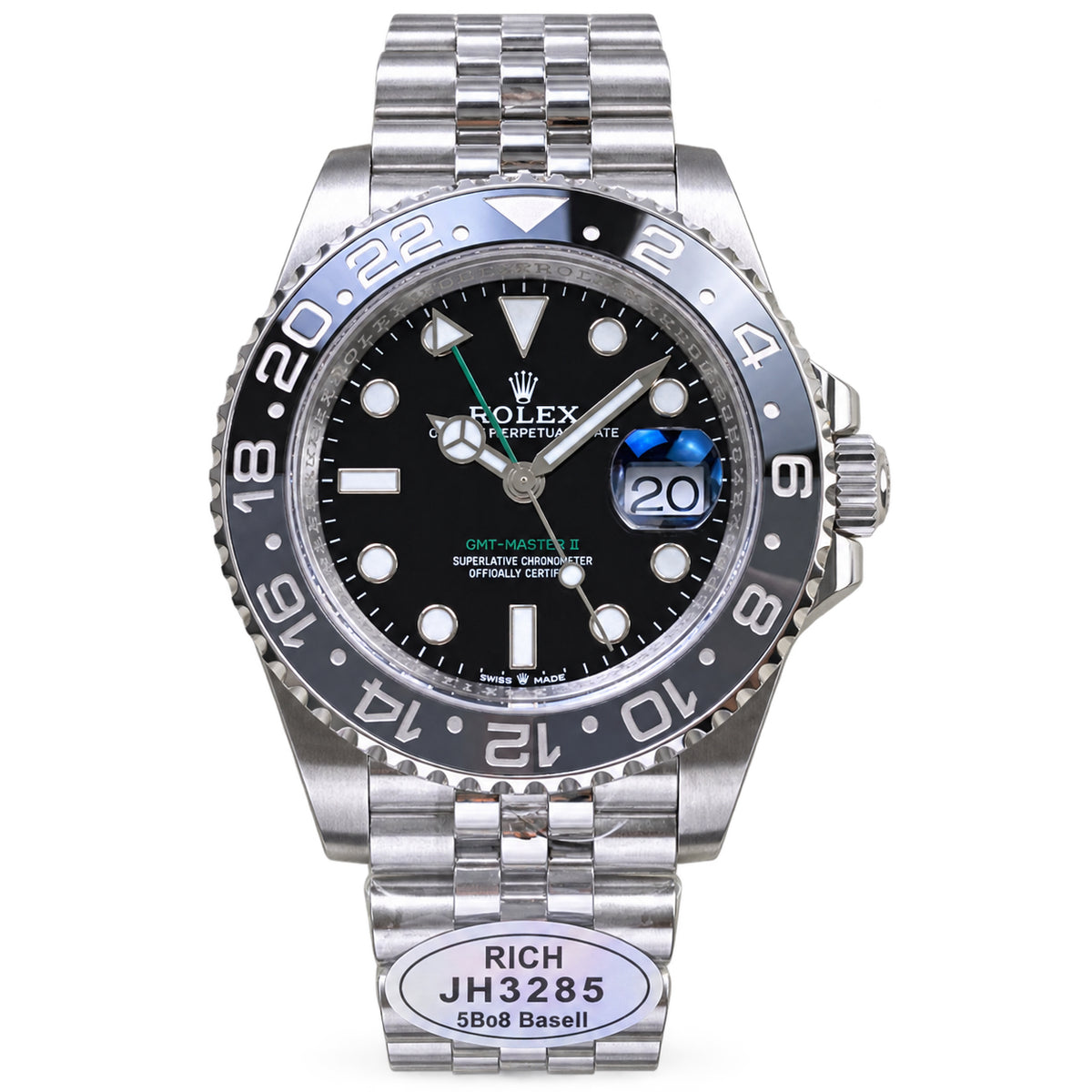 Rolex GMT-Master II Sprite Left-Hand Black Green Ceramic Bezel Jubilee Watch