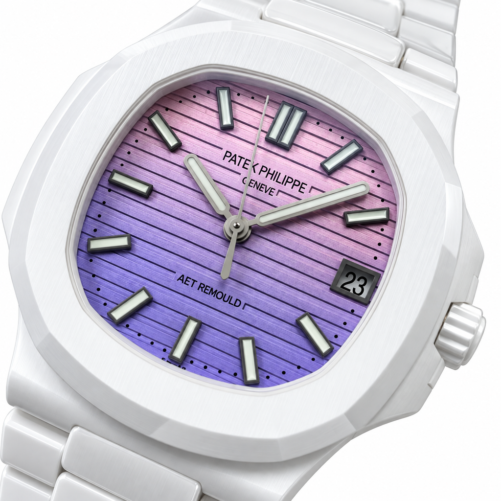 Patek Philippe Nautilus White Ceramic Pink Purple