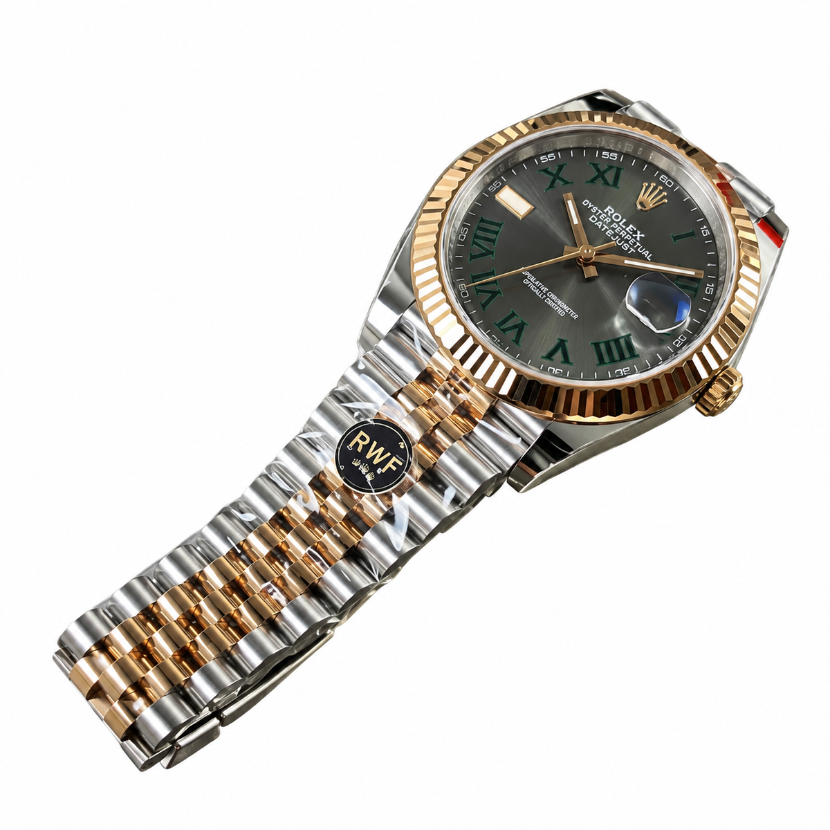 Rolex Datejust Wimbledon Slate Grey Green Roman Dial Rolesor Jubilee Bracelet
