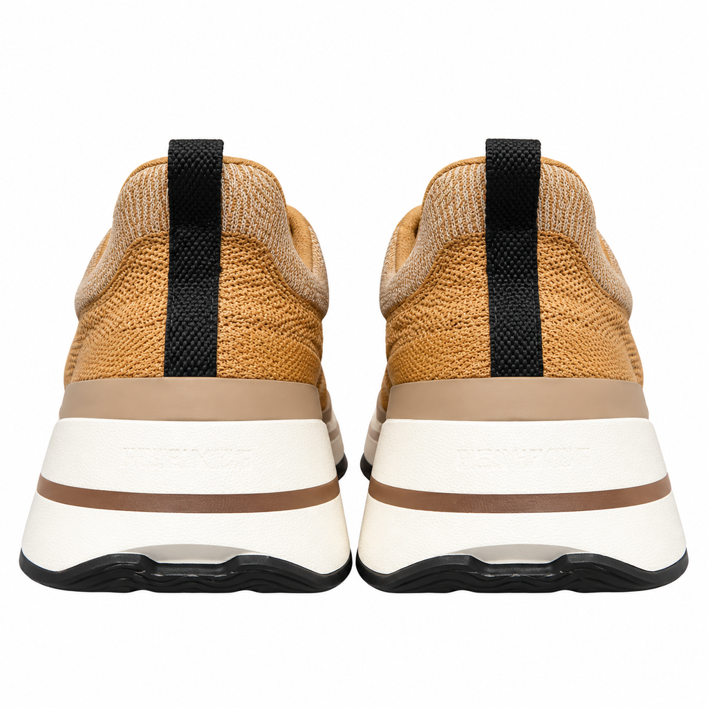 Hermès Tan Leather & Mesh Low-Top Sneakers