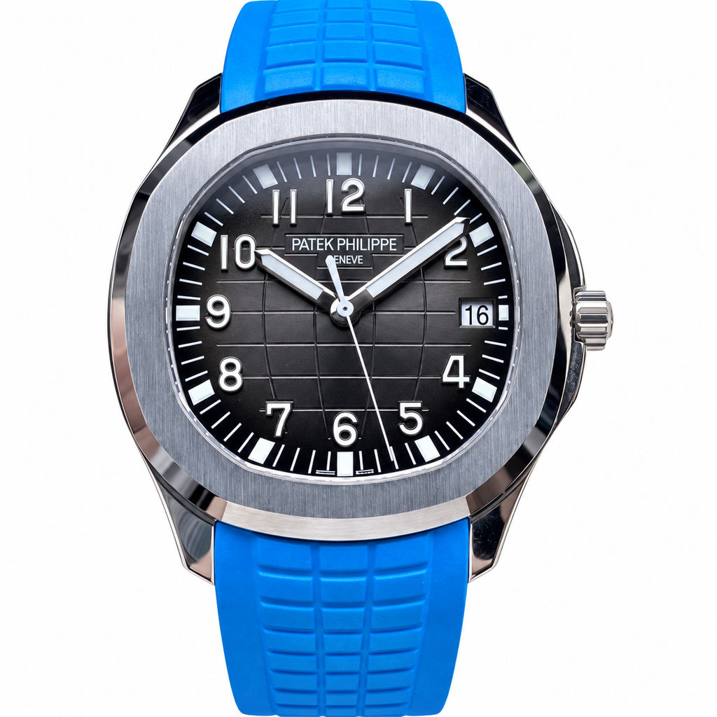 Patek Philippe Aquanaut Steel Black Dial Blue Rubber Strap 40mm