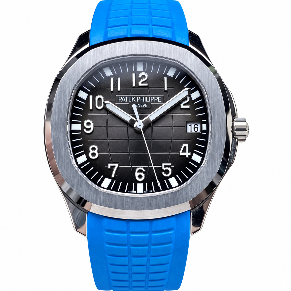 Patek Philippe Aquanaut Steel Black Dial Blue Rubber Strap 40mm