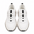 Hermès White Leather & Mesh Sneakers with Beige Accents