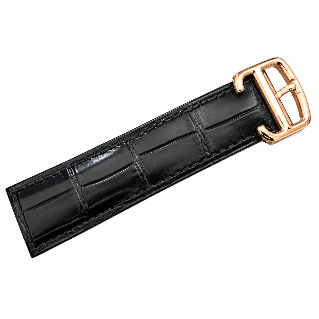 Cartier Ballon Bleu de Cartier Rose Gold Diamond Bezel Black Guilloché Dial Automatic Watch