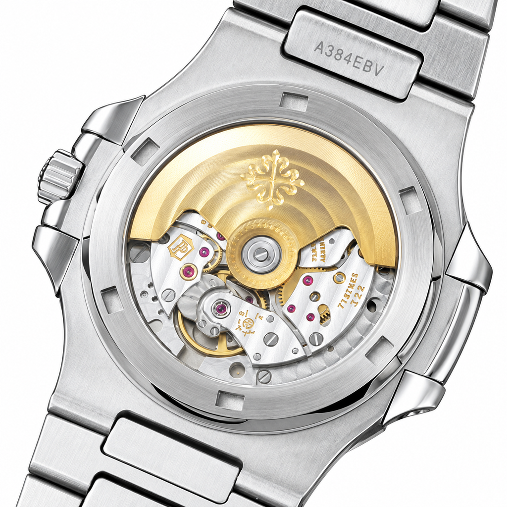 Patek Philippe Nautilus Pink Sapphire Baguette Steel Black Dial