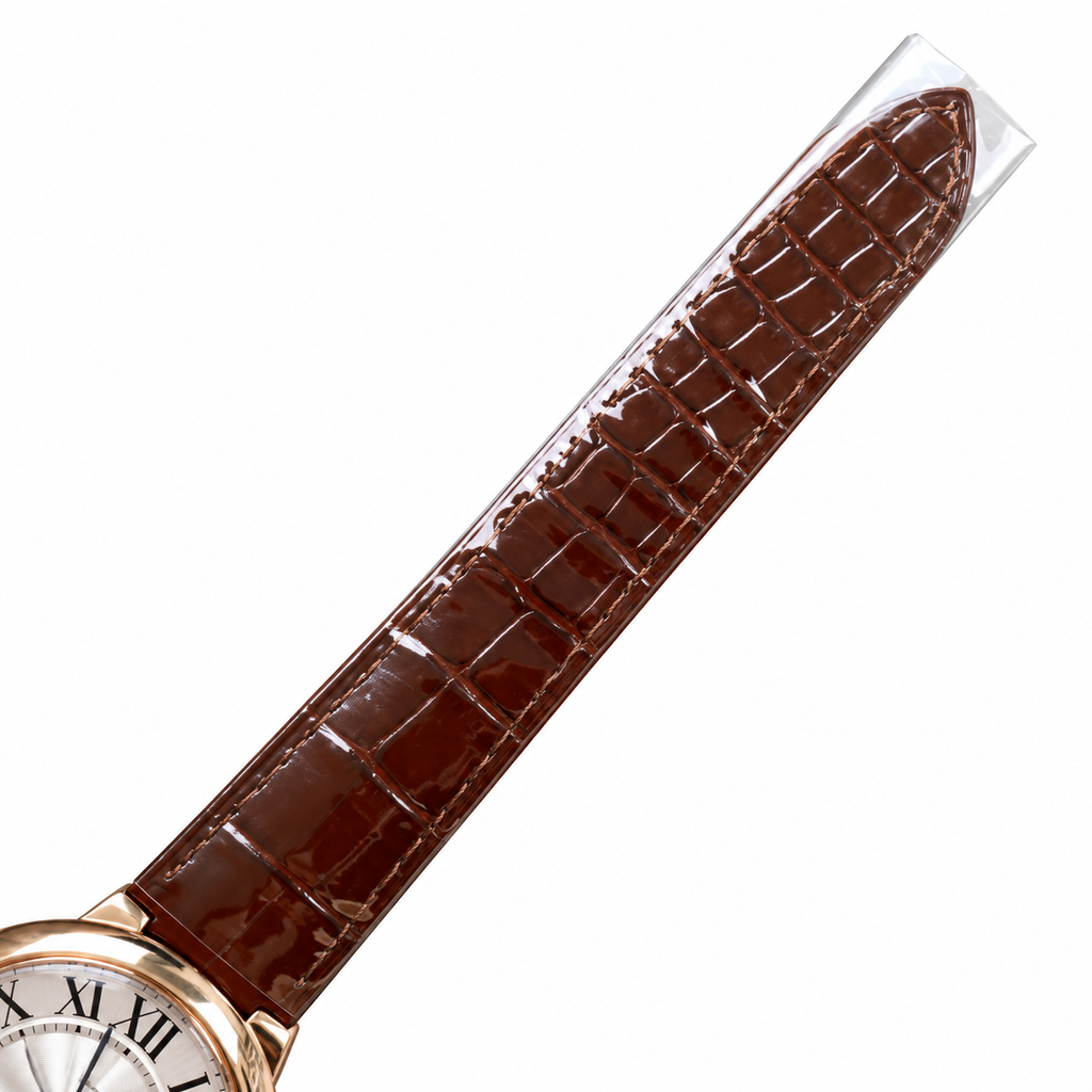 Cartier Ballon Bleu de Cartier Rose Gold White Guilloché Dial Brown Alligator Automatic Watch