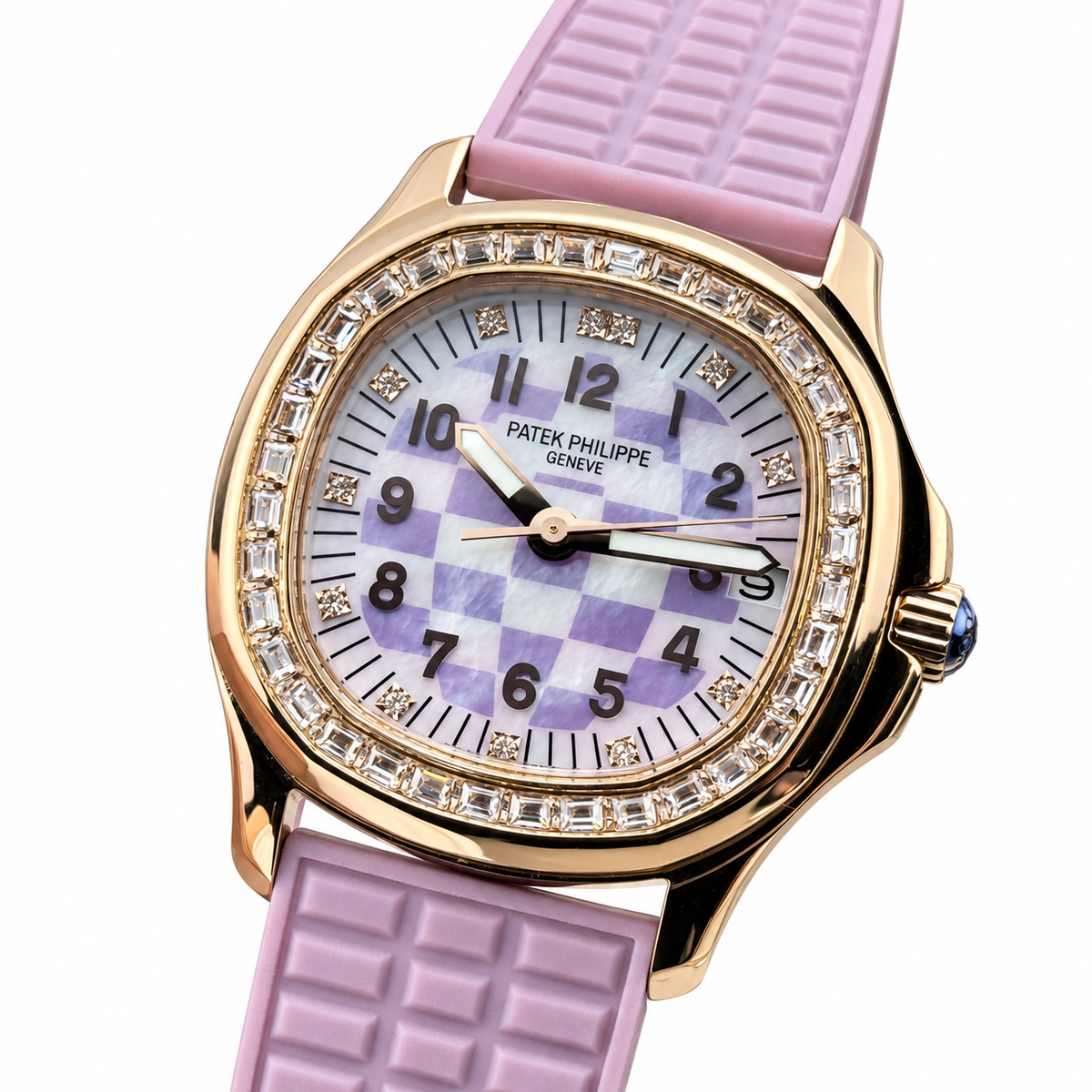 Patek Philippe Aquanaut Luce Diamond Rose Gold MOP Dial Pink Strap