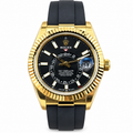 Rolex Sky-Dweller Yellow Gold Black Dial Oysterflex Watch